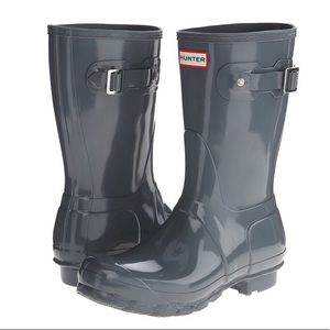 Hunter Boots Original Short Graphite Grey Gloss